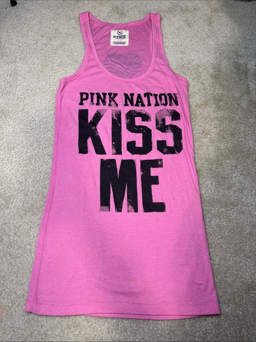 PINK Victoria's Secret Bright Pink Ribbed Tank